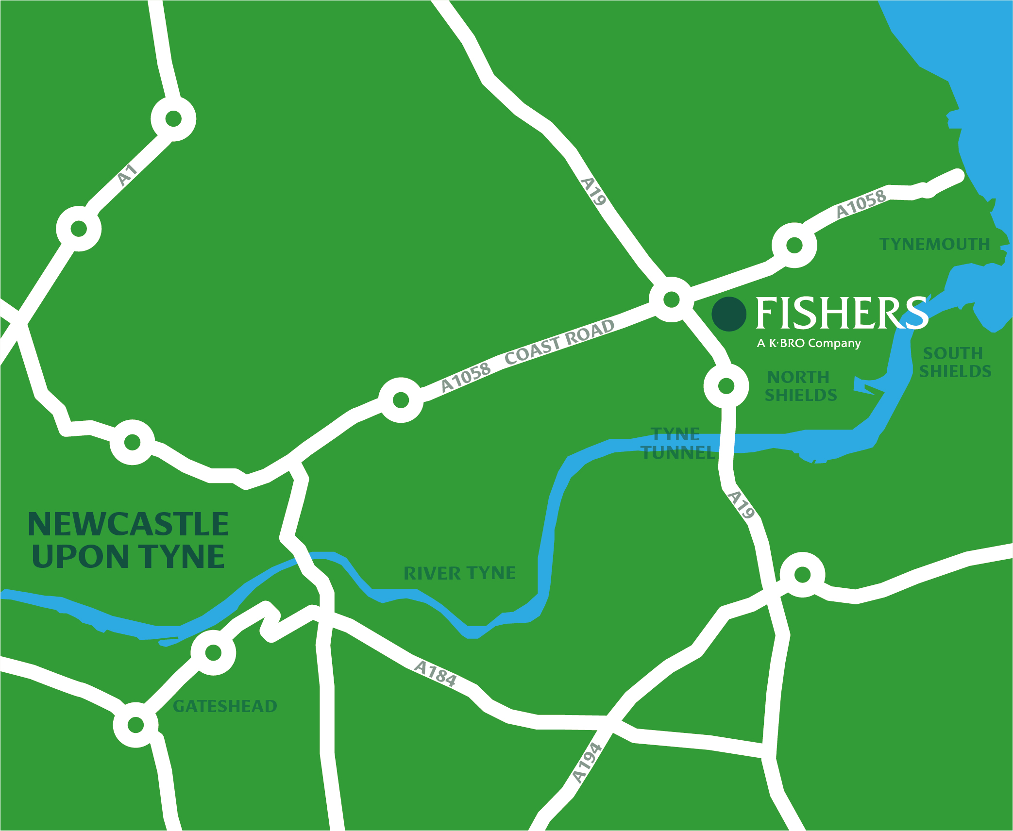 Fishers Newcastle Map